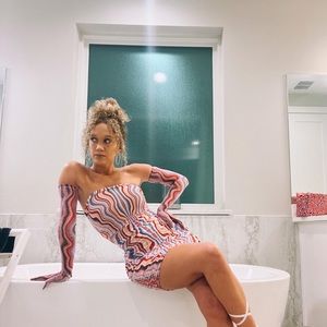 AFRM Danni Mini Dress & Gloves